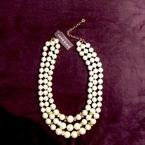 Anne Klein statement pearl and crystal necklace